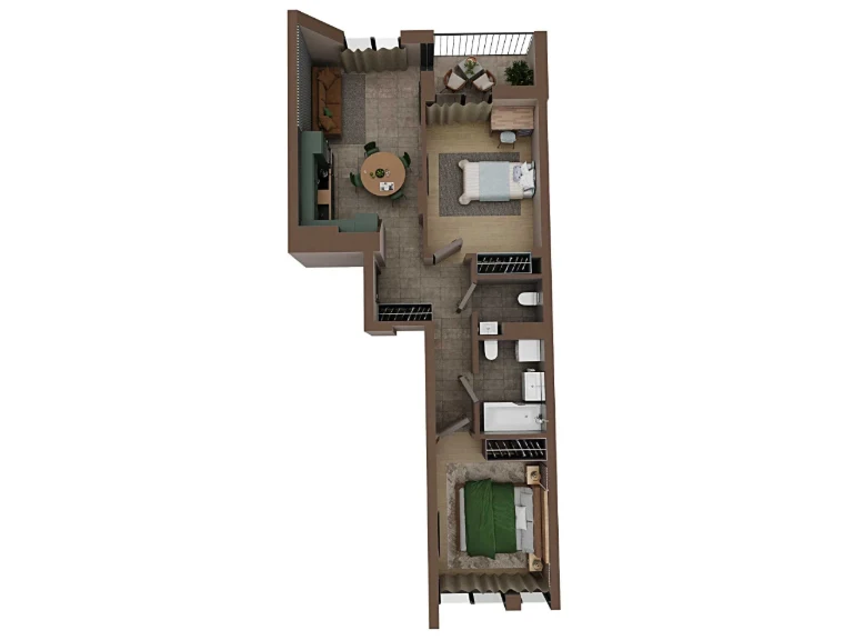 Sale of a 2-bedroom apartment from developer with installment payment