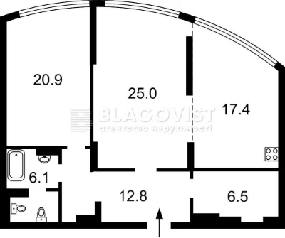Sale of a 2-room apartment, Kolomyyskyi Prospekt, 17/31a, Residence "Vasylkiv"