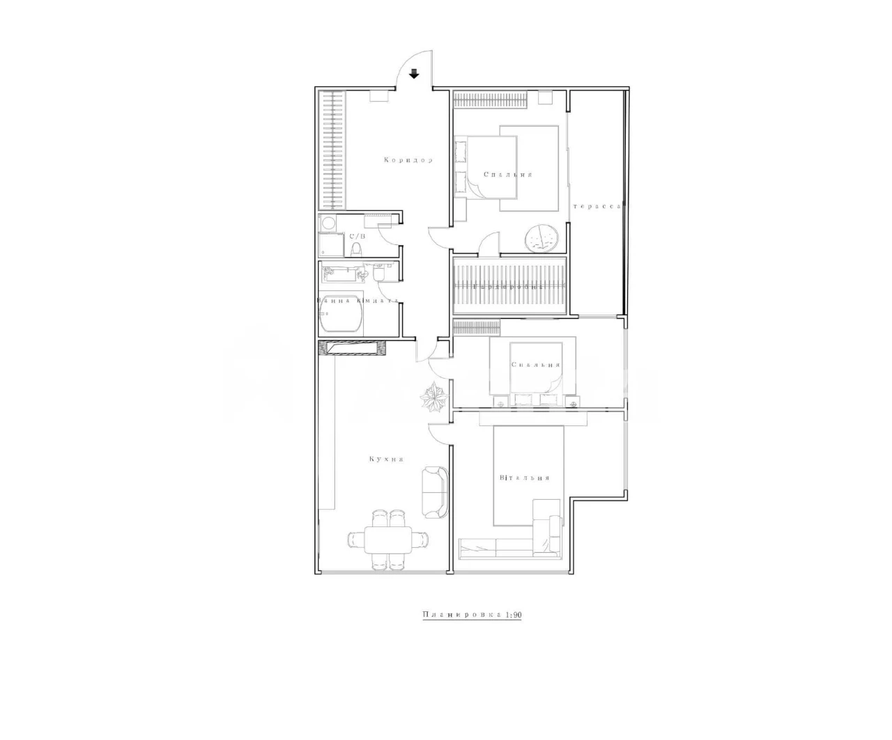 Apartment in Sapphire residential complex on the 10th station of the Great Fountain
