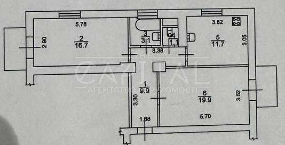 Apartment for sale, 2 bedrooms, Vaclav Havel, Solomyansky district
