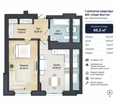 SELLING 1-ROOM APARTMENT IN "New Life" Residence WITHOUT COMMISSION