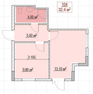 Продаж 2-кімнатного смарт-квартири 32,4 кв.м. в клубном доме