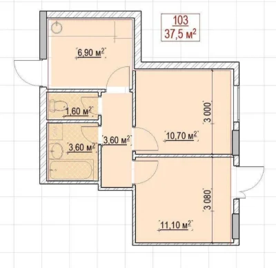 Продаж 2-кімнатного смарт-квартири 37,5 кв.м. в Клубном доме/
