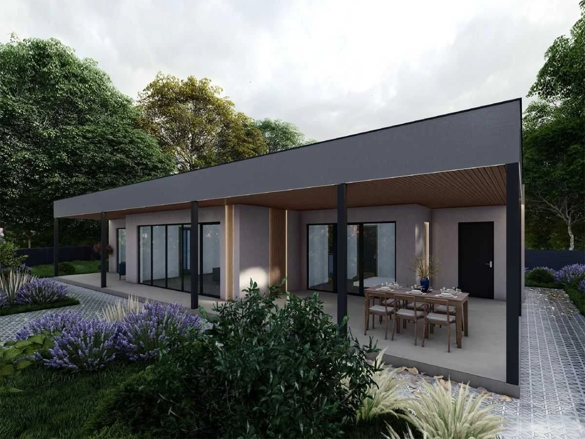 Energy-efficient house 101 sq m for 45 days with SIP panels in Ukraine