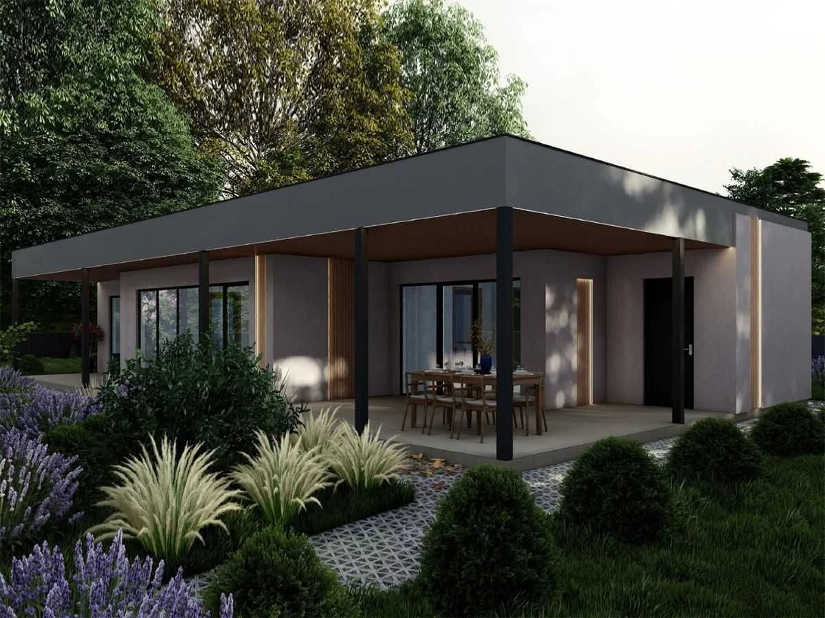 Energy-efficient house 101 sq m for 45 days with SIP panels in Ukraine