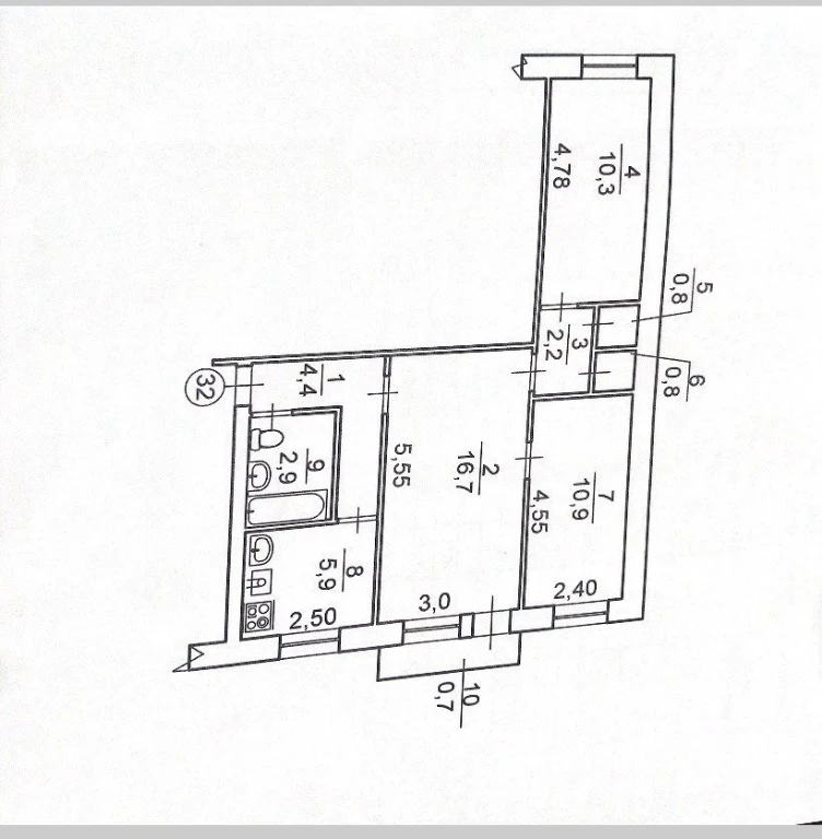 Three-Bedroom Apartment, Kulbakiino, Mykolaiv. Kulbakiino
