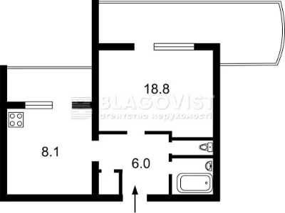 Sale of 1-bedroom apartment renovated, Bereстейskiy Prospect 39, m. Po
