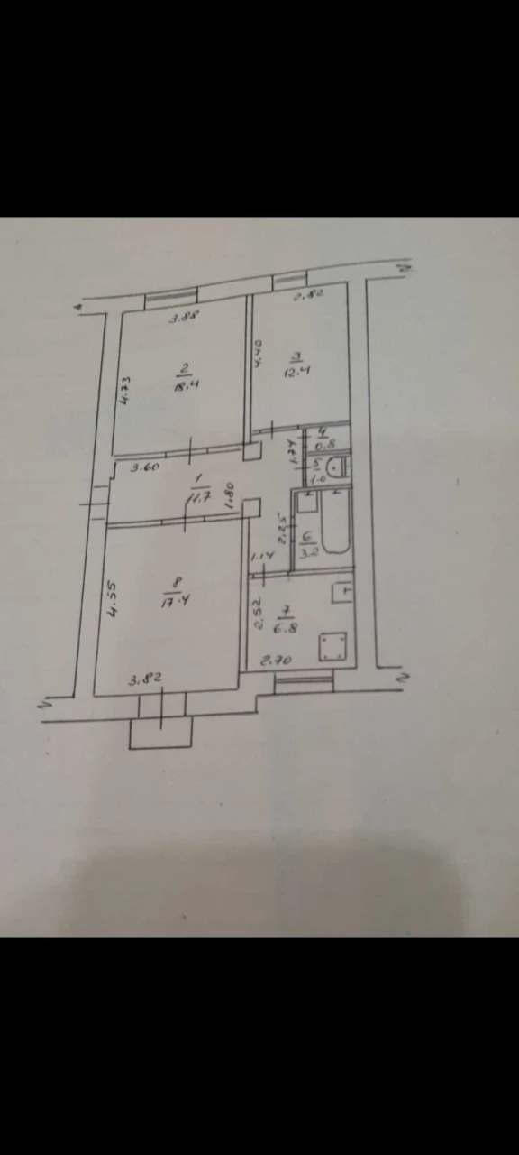 For sale: 3-bedroom apartment near the railway station