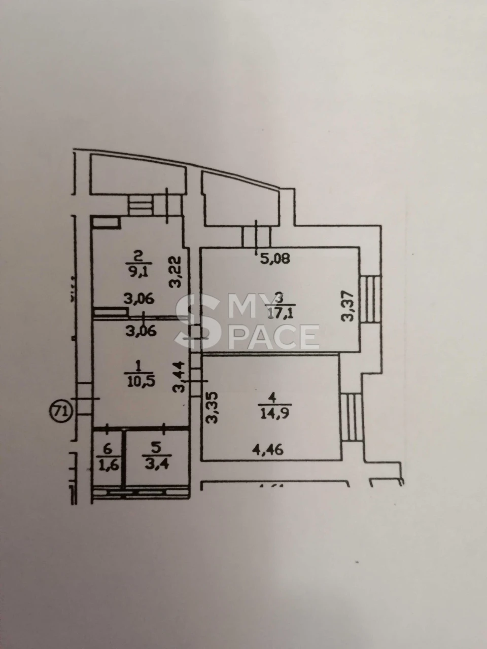 Sale of a spacious 2-room apartment near the forest, 60.1 sq m, 3-meter ceilings