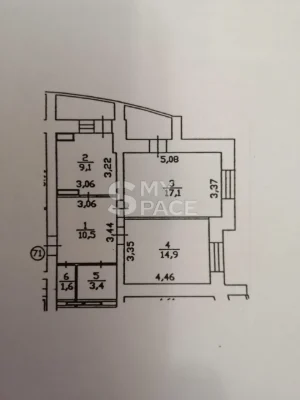Sale of a spacious 2-room apartment near the forest, 60.1 sq m, 3-meter ceilings