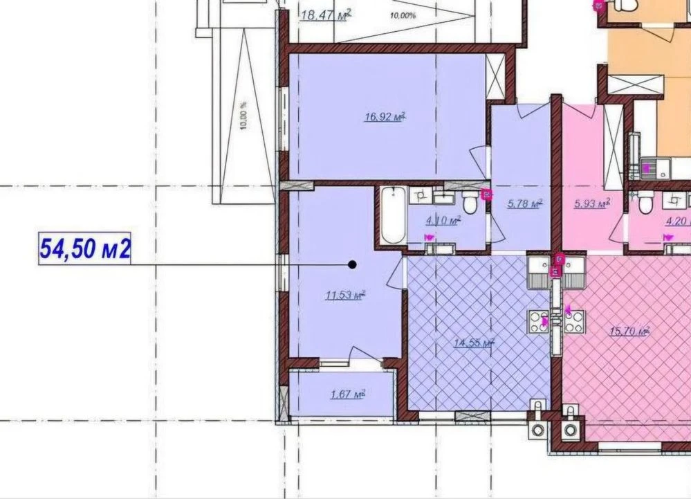 Продажа 2-комн. + кухня в сданном новом доме ул. Вулецкая