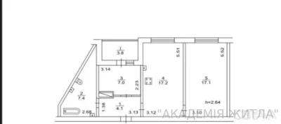 2-комнатная квартира, 57 м.кв.