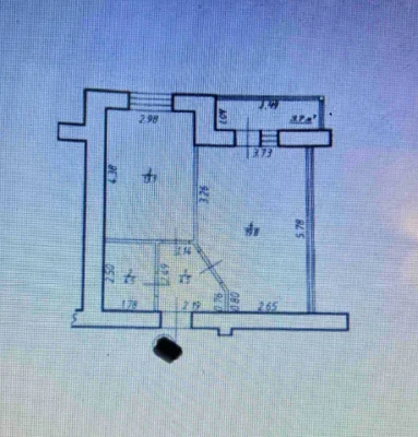 Sale of 1 room apartment 45 m2 near the Arsen shopping center. Industrial gas.