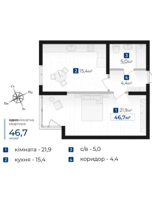 Sale of an Apartment in "Senat" Complex, Ivano-Frankivsk