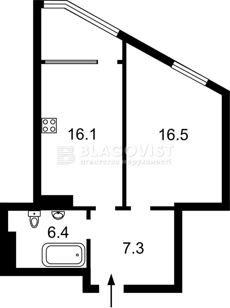 Sale of 1-bedroom apartment in residential complex "Podil Plaza & Residence"