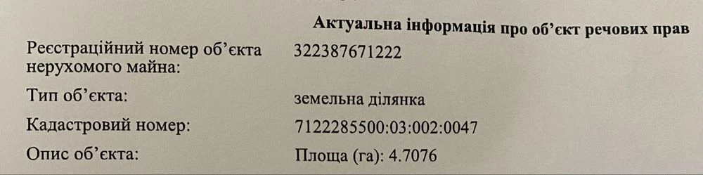 Продається земельный участок