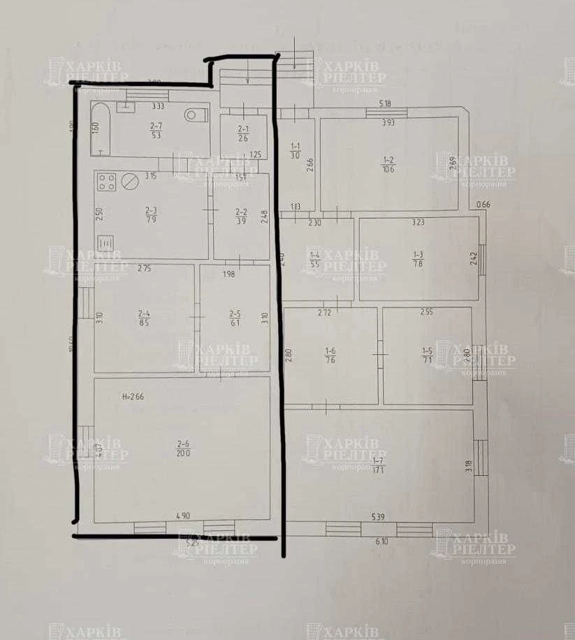 Two-room house, half of a house on the KhTZ