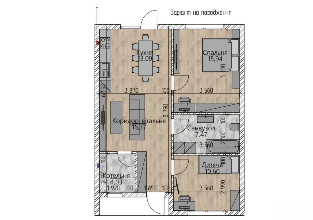 Townhouse in Lesovy Grinovtsy, CLOSED AREA! 67 sq m², 2 bed