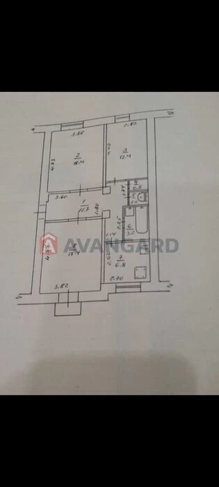 3-bedroom apartment in a developed area of the city