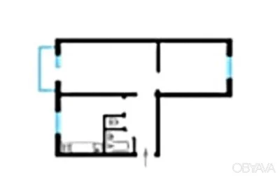 2-room apartment, 46 square meters. m