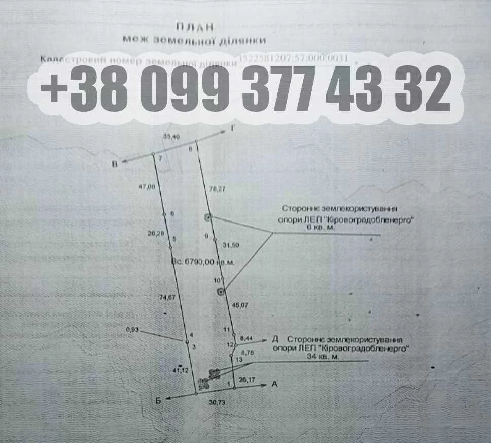 Красная линия Участок 68 соток Дачная 2а Олександрівське шос