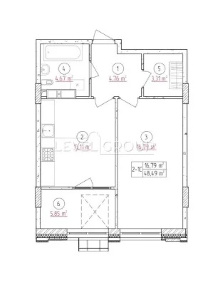 Exclusive offer of a 1-room apartment in a business building