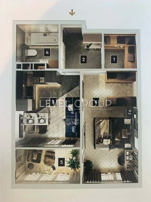 Exclusive offer of a 1-room apartment in a business building