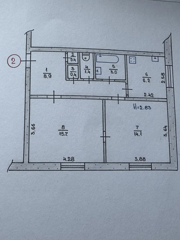 Продаж 2 кім. квартири  на Соцмісті