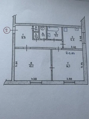 Продаж 2 кім. квартири  на Соцмісті