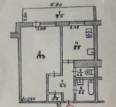 1-bedroom apartment for sale in Stry.