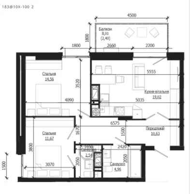 For sale 2-room apartment 66m, residential complex Soul Park, Orlyka district