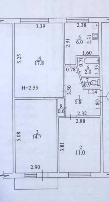 Продам 3 комнатную квартиру 61 м2 Комфортный 2 этаж метро Ин