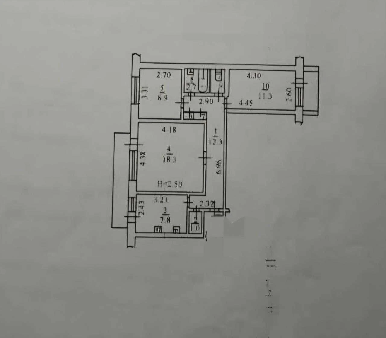 Продаж 3-кімнатній квартири в Котовському, 7 поверх, Газ, Гарний