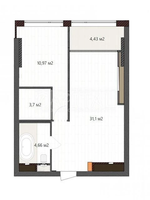 Sale of 1-room apartment 53 sq. m on Beresteyskyi Avenue 11 • ID