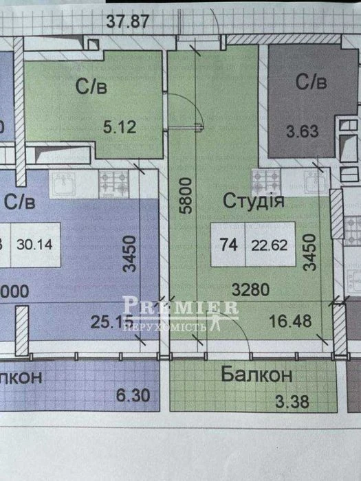 Продам квартиру студийного типа в новом ЖК с видом на море