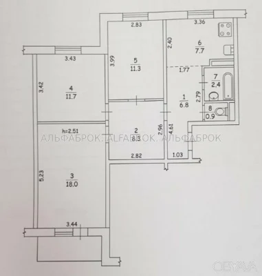 3-room apartment, 70.6 sq.m.