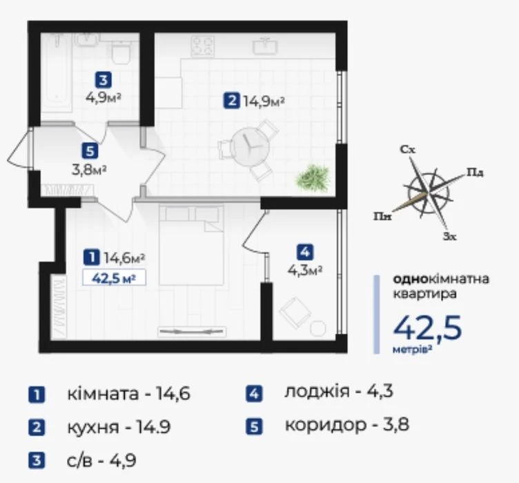 1-кімнатна квартира у Івано-Франківську