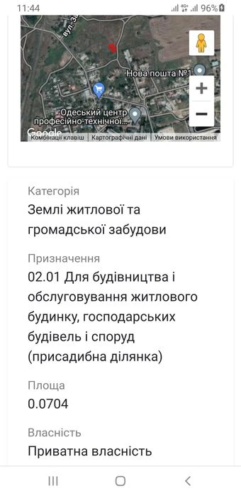 Земельный участок в Одессе 7 соток правильной формы