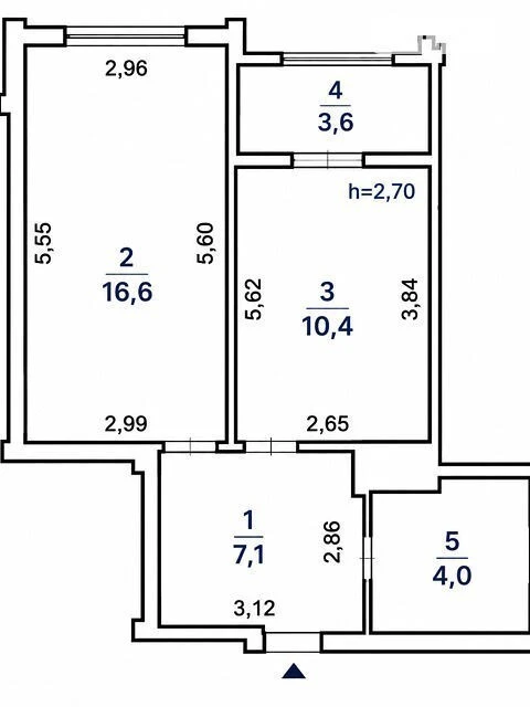 Sale of 1-room apartment 41.7 sq. m. on Mykoly Gulaka St. 4 • ID 3