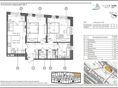 Sale of 2-room apartment 70 sq. m on Naddnipryanske highway 2A • ID 3