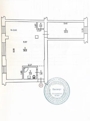 Sale of 2-room apartment 56.7 sq. m. on Bohdana Hawrylyshyna St. 16