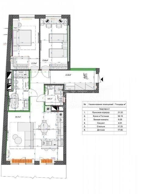 Sale of 3-room apartment 115 sq. m. on Beresteyskyi Avenue 42 • ID