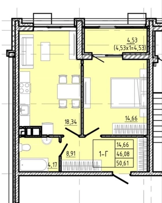 Продам 1 комн 51 м2 ЖК "Модерн/Modern" 6 cт. Б. Фонтана!