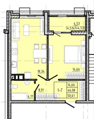 Продам 1 комн 51 м2 ЖК "Модерн/Modern" 6 cт. Б. Фонтана!