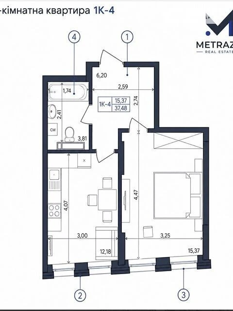 Sale of 1-room apartment 38 sq. m on Stolychne highway • ID 34689442