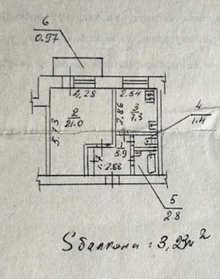1-room apartment, Trostyanetska St., 12
