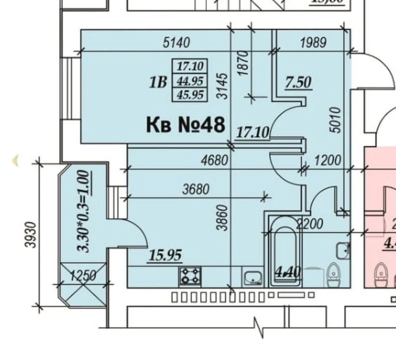 2 ком парк Победы новый дом из красной кирпича с газовым ко