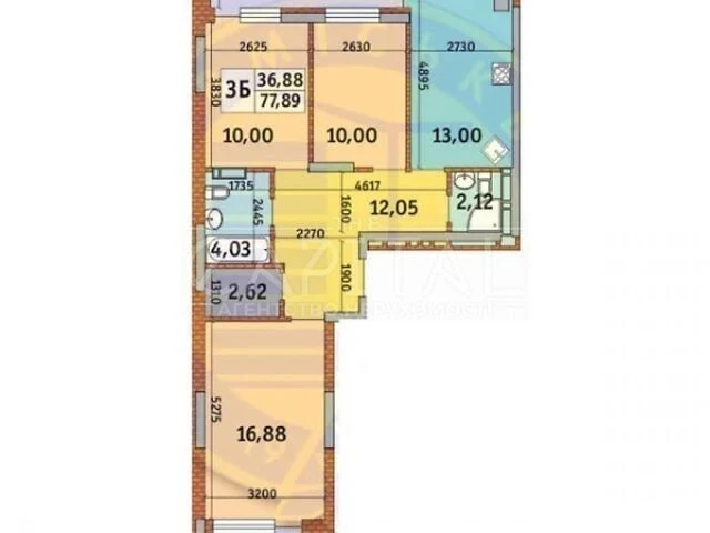 Sale of 3-room apartment 78 sq. m on Bogatyrska Street 32 • ID 3466