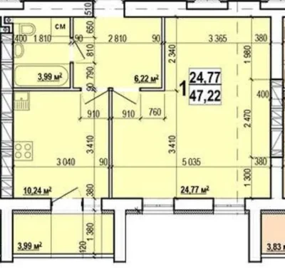 27000 LCD Mira 3 I will sell a 1-room apartment, which can be converted into 2