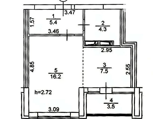 Sale of 1-room apartment 37 sq. m on Tiraspolska Street 52A • ID 3